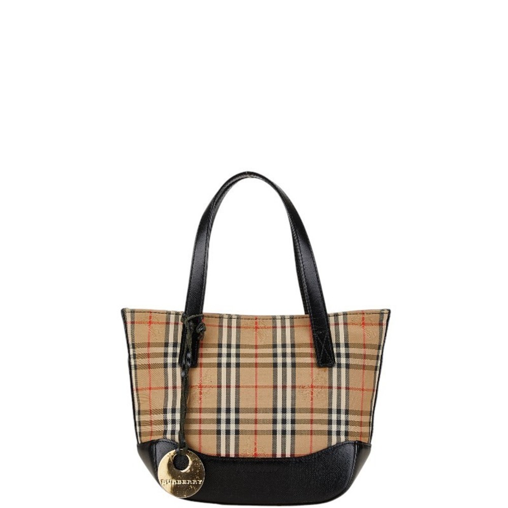 Burberry Nova Check Shadow Black Horse Handbag Beige - Picture 1 of 7